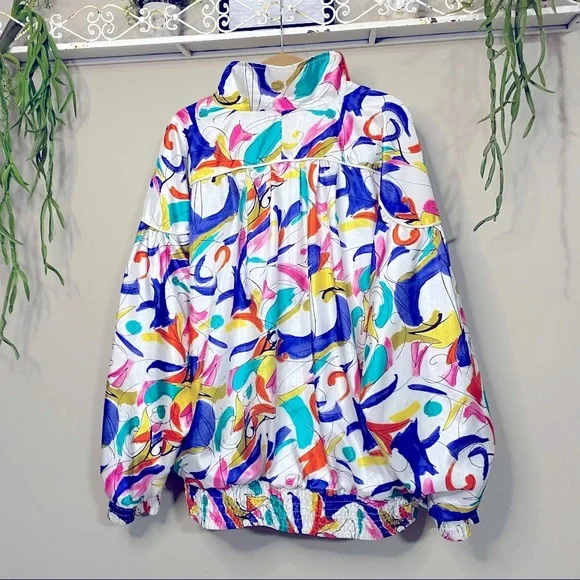 Vintage LAVON Funky Colorful Windbreaker Zip Up Jacket - Picture 2 of 13